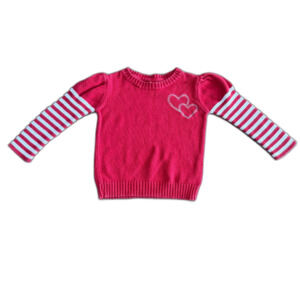OshKosh Red Stripe Embroidered Heart Sweater Girls' 2
